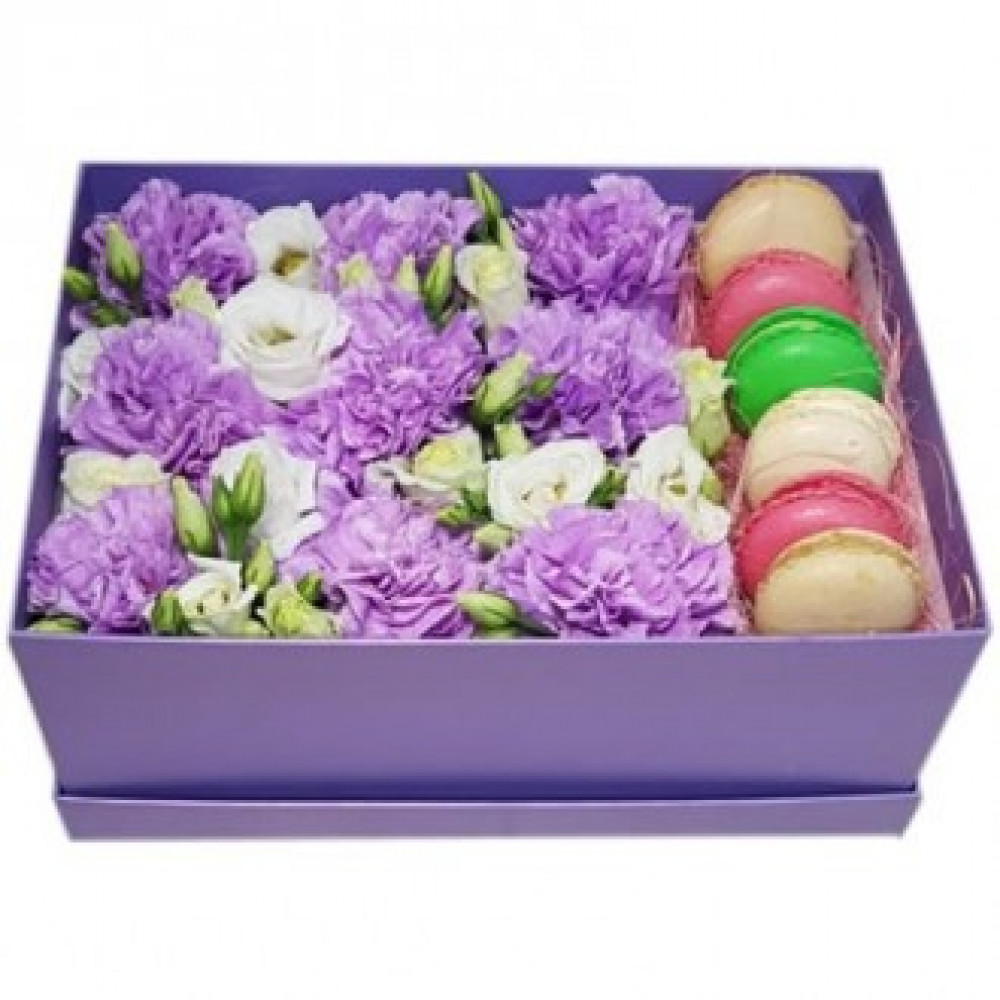 Purple Carnations in a Box