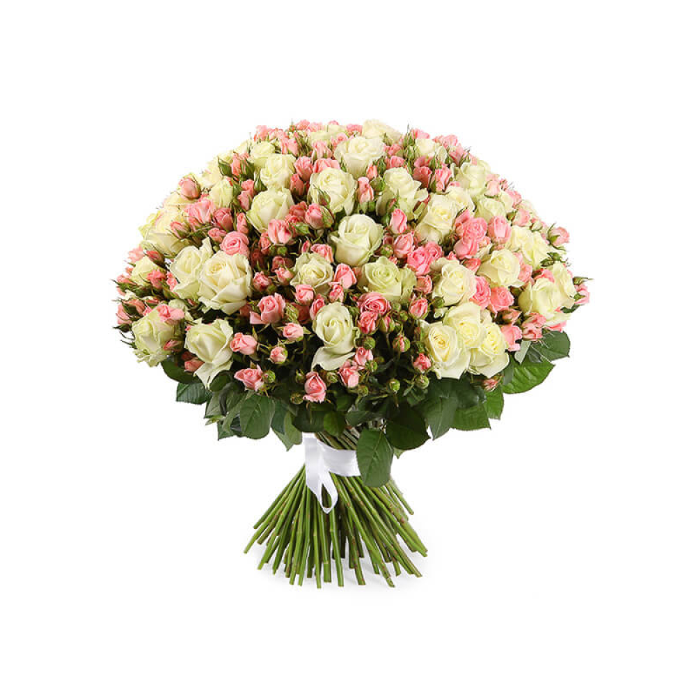 Bouquet of 101 white roses (mix)
